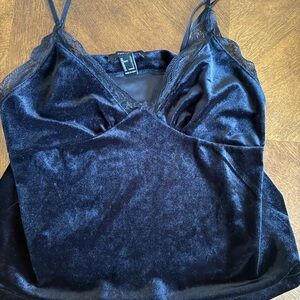 Forever 21 Black Velvet Lace Cami